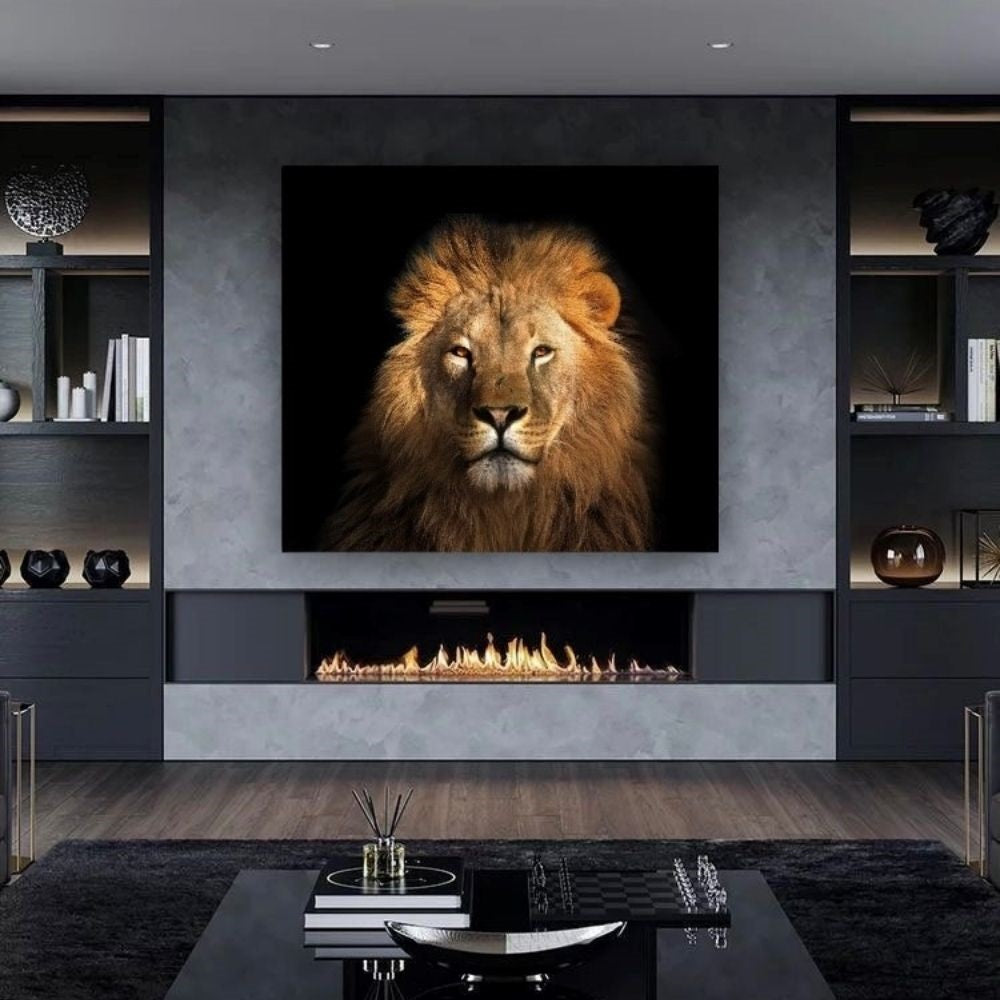 Cuadro en MDF tipo Marmol Cara Leon Rafe 120x180x5