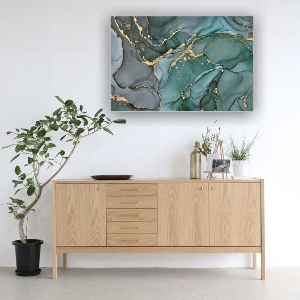 Cuadro en MDF tipo Marmol Green 50x70x5
