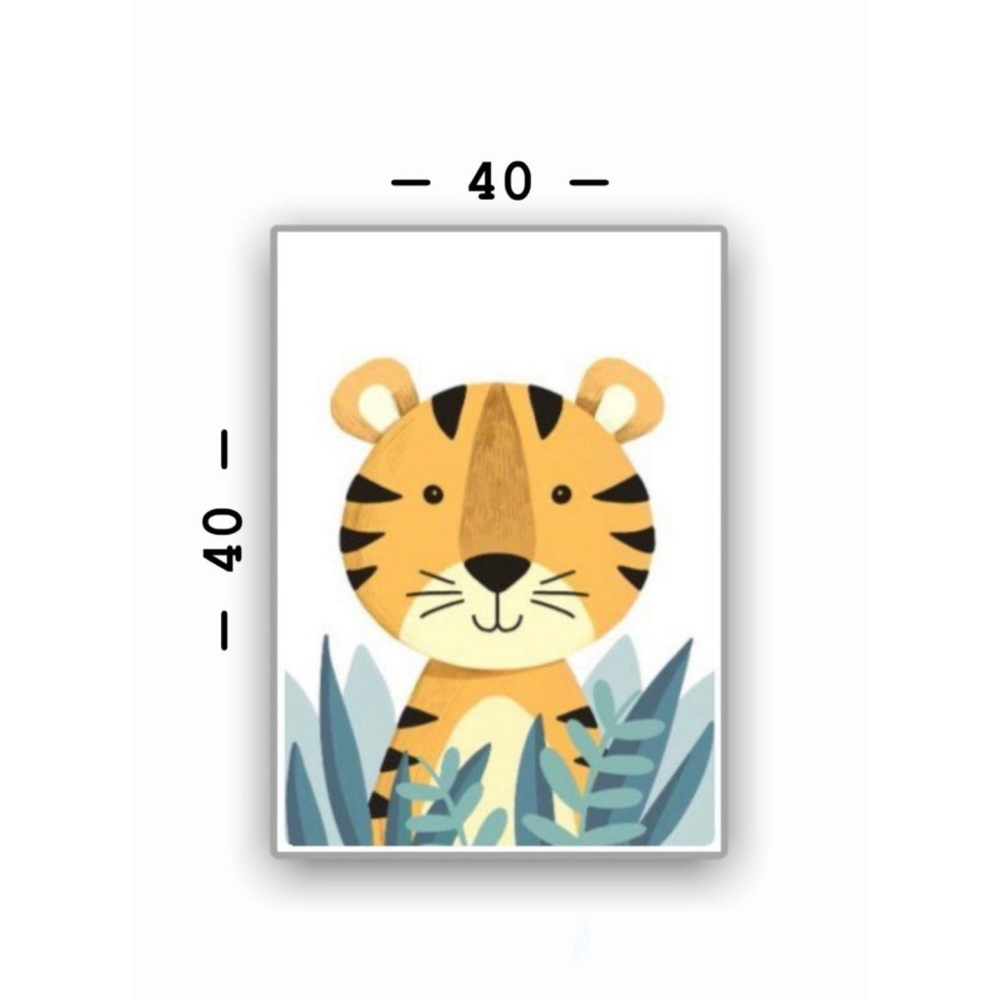 Cuadro en MDF tipo Marmol Tigre Kids 40x40x5