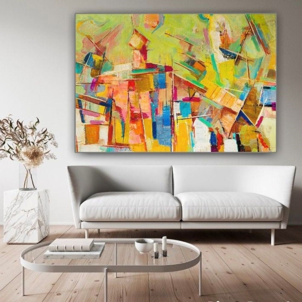 Cuadro en MDF tipo Marmol Abstract Green 120x180x5