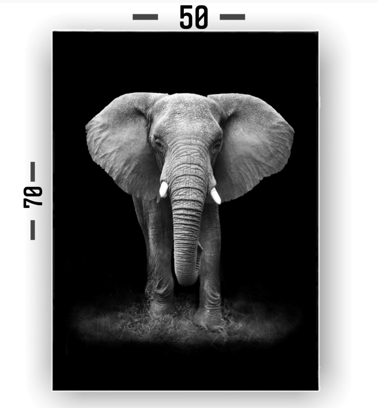 Cuadro en MDF tipo Marmol Elefante Black 70x50x5