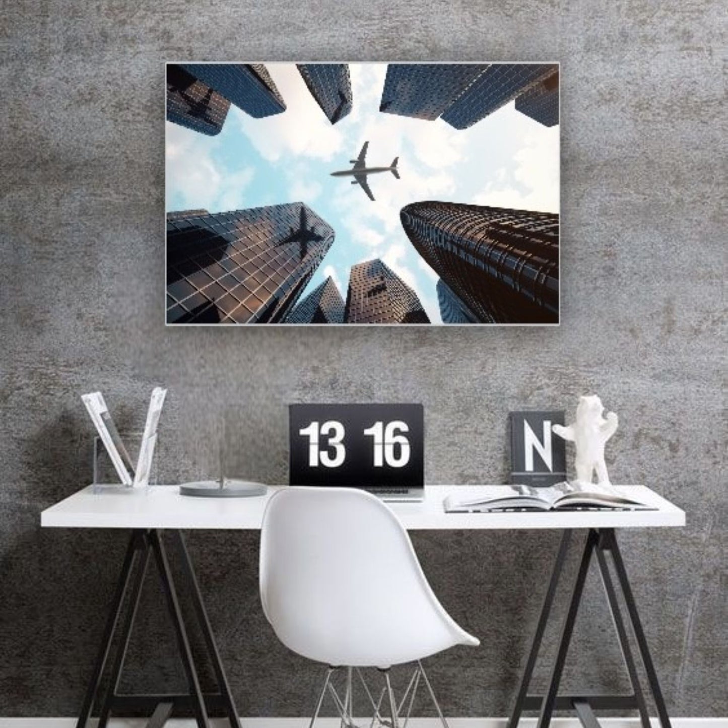 Cuadro en MDF tipo Marmol Cielo Abierto 50x70x5