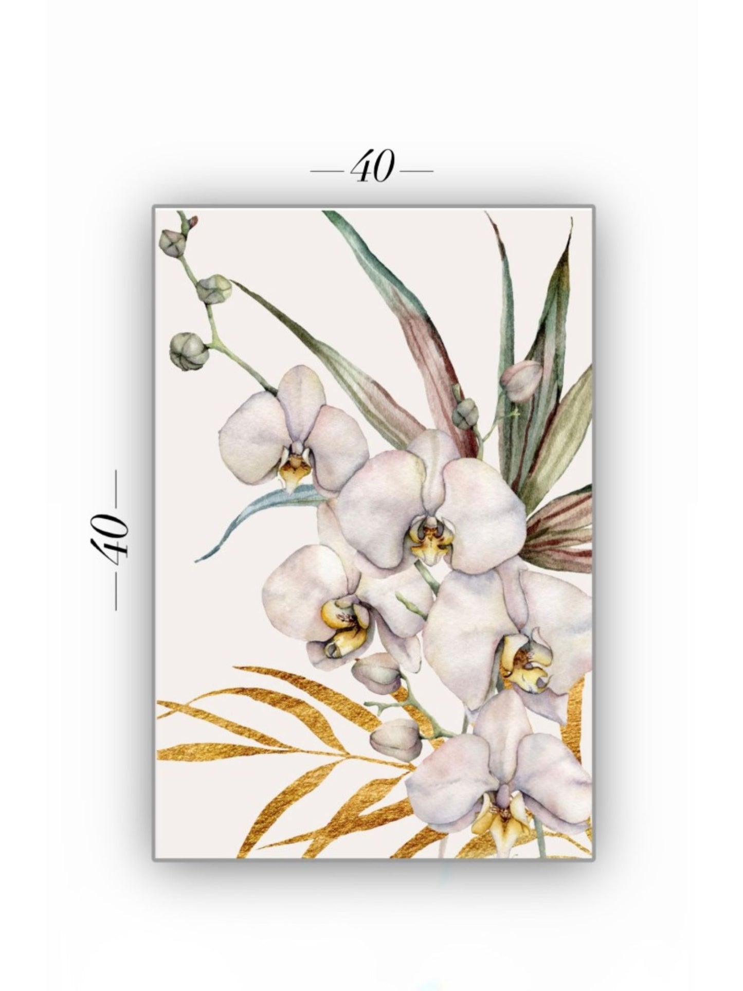 Cuadro en MDF tipo Marmol Orquidea Gold 40x40x5