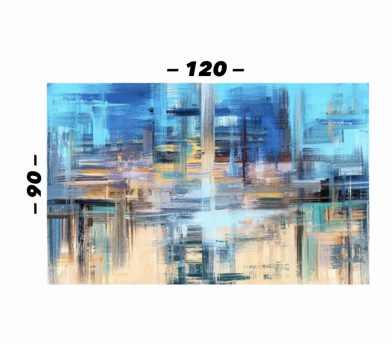 Cuadro en MDF tipo Marmol Abstract Blue 90x120x5