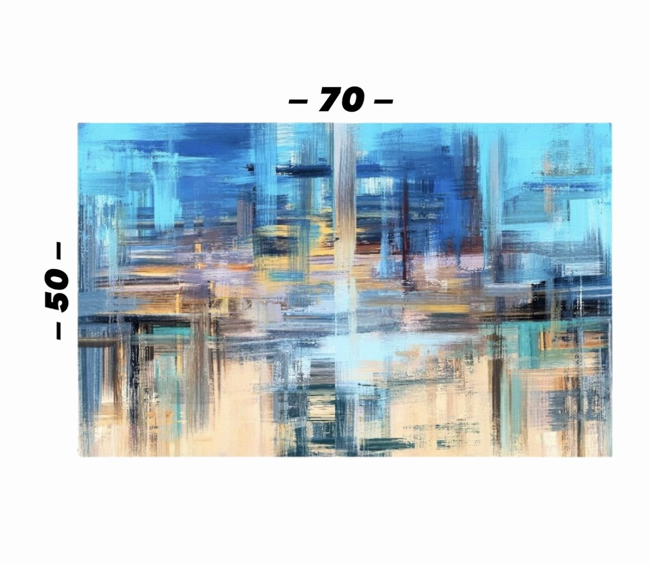 Cuadro en MDF tipo Marmol Abstract Blue 50x70x5