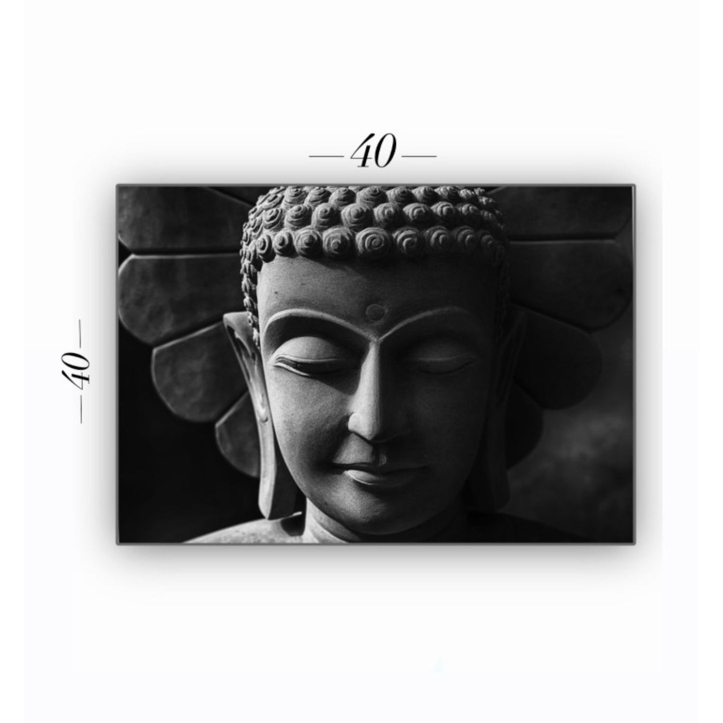 Cuadro en MDF tipo Marmol Buddha Black 40x40x5