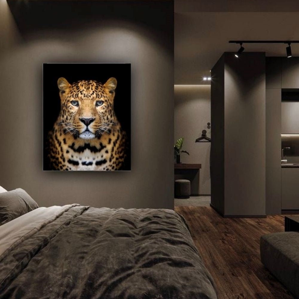 Cuadro en MDF tipo Marmol Cara Leopardo Rafe 120x90x5