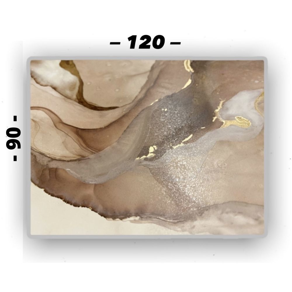 Cuadro en MDF tipo Marmol Gold 90x120x5