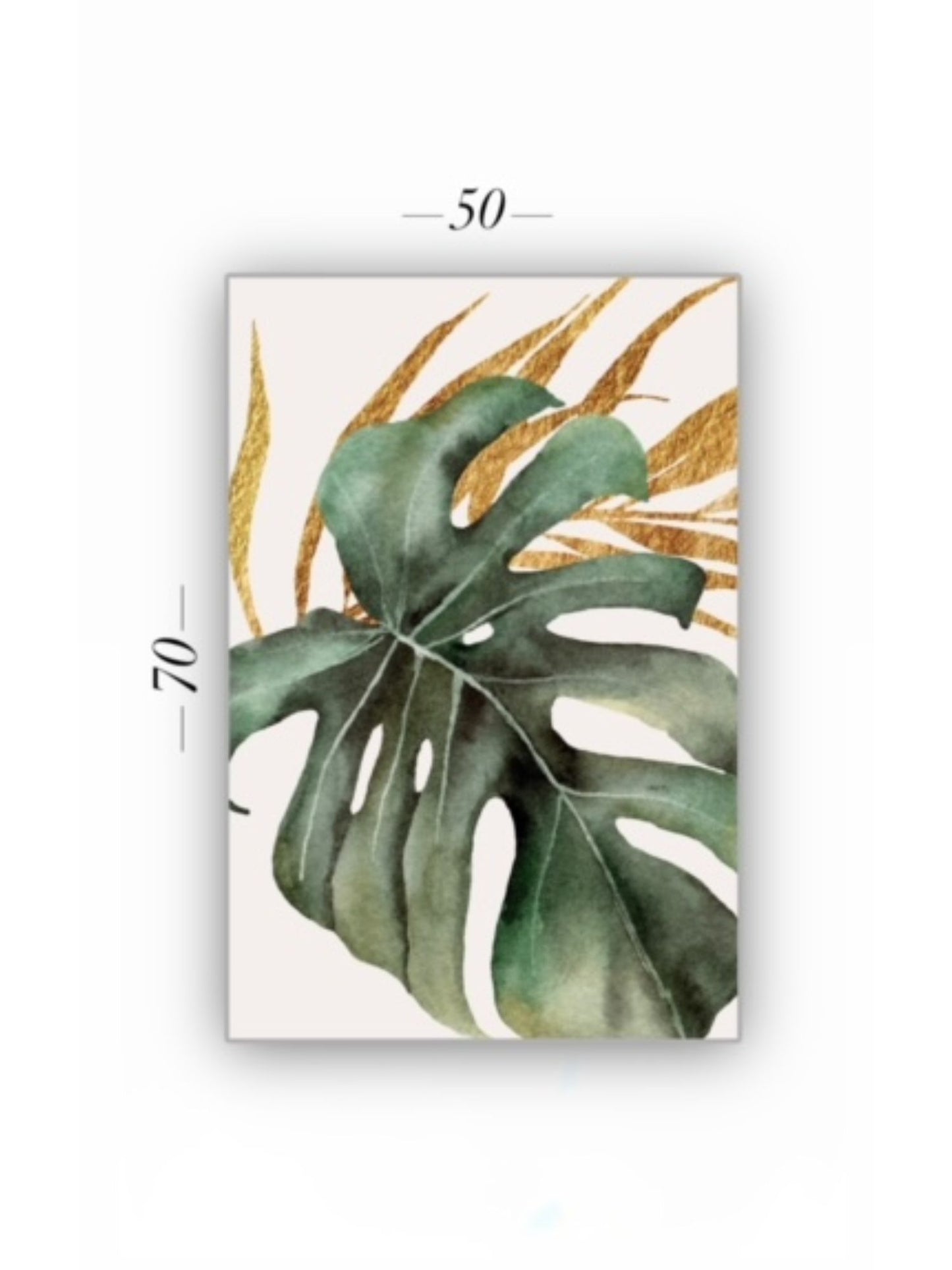 Cuadro en MDF tipo Marmol Planta Gold 70x50x5