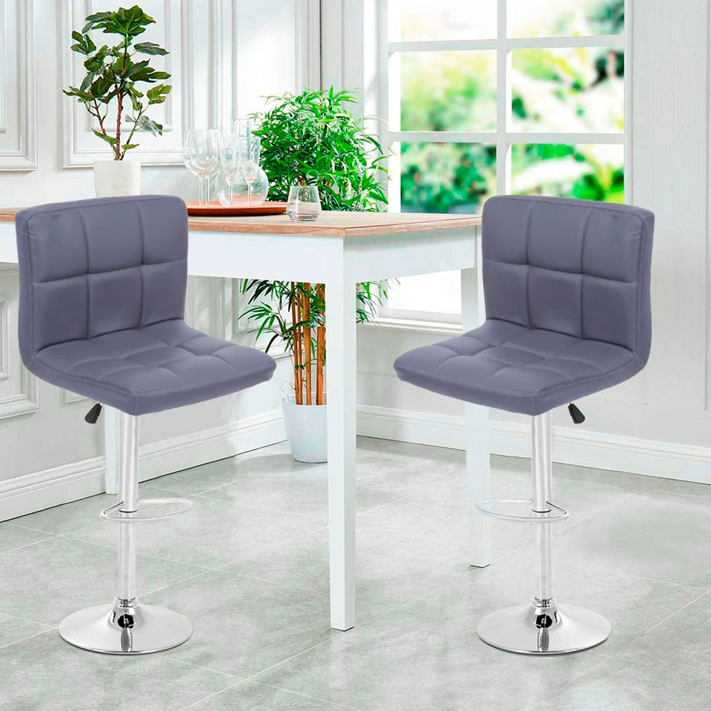 Set x2 Silla de Barra Leo Gris