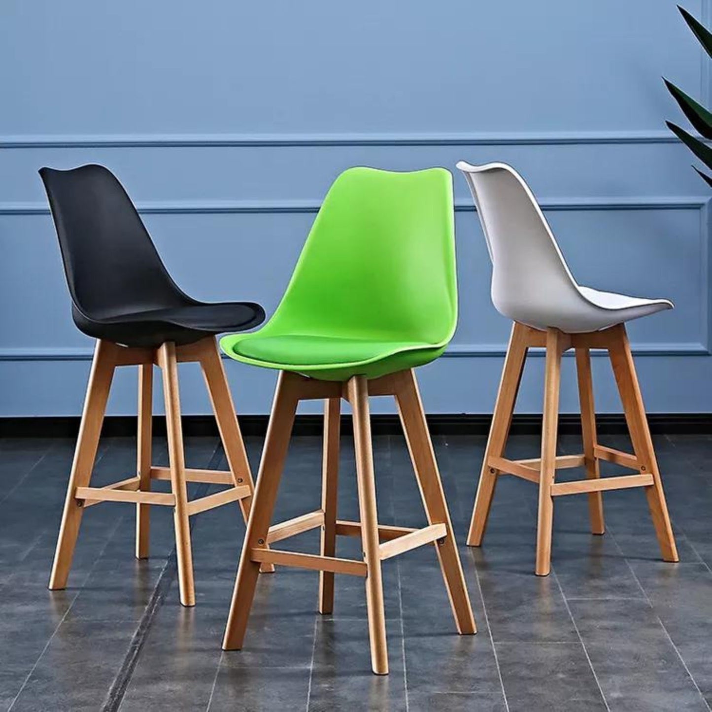 Set x2 Silla de Barra Milano Tapizada Negro