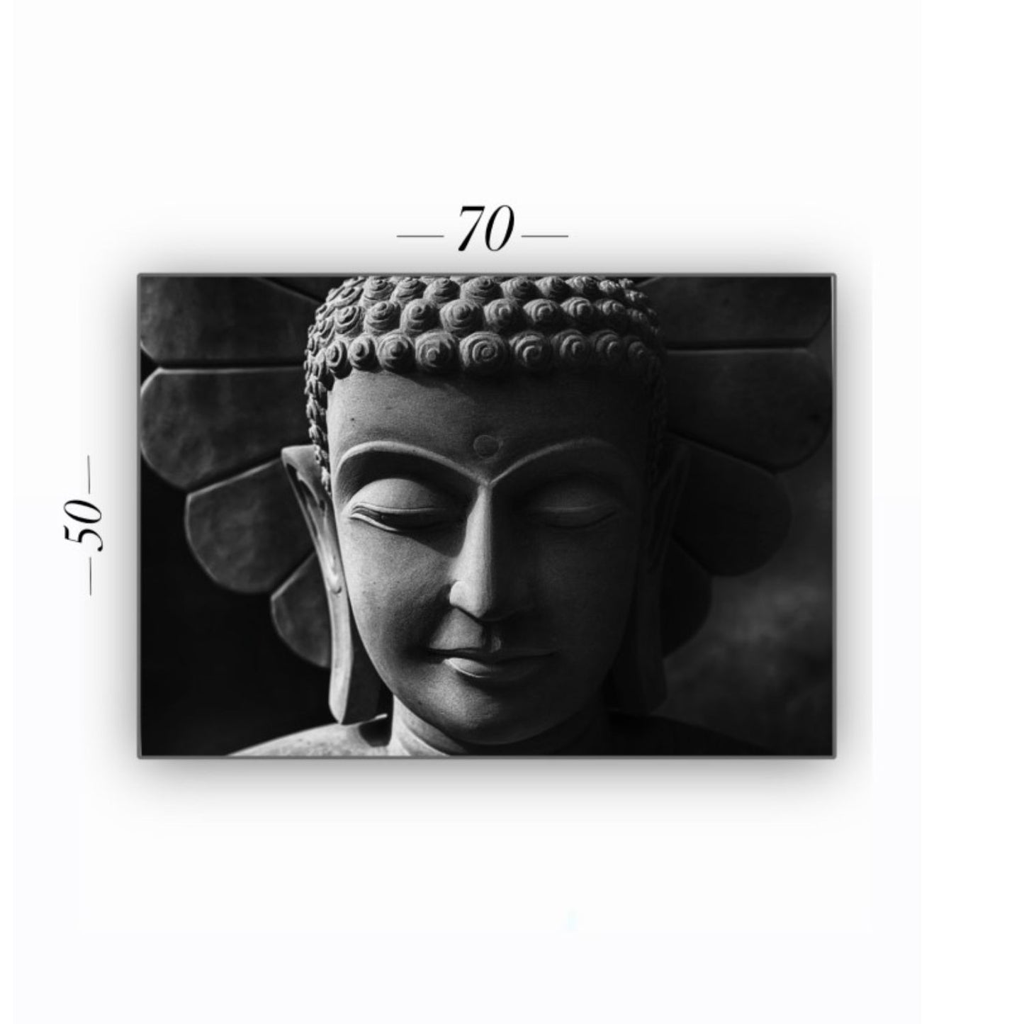 Cuadro en MDF tipo Marmol Buddha Black 50x70x5