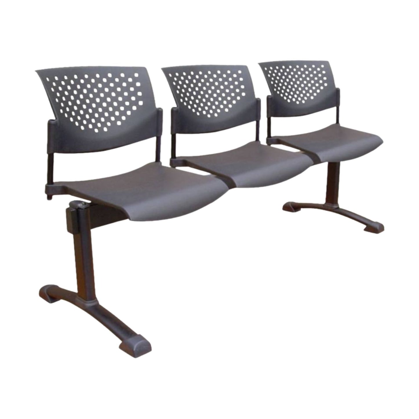 Silla Tandem 3 Puestos Base Negra FLY Negro
