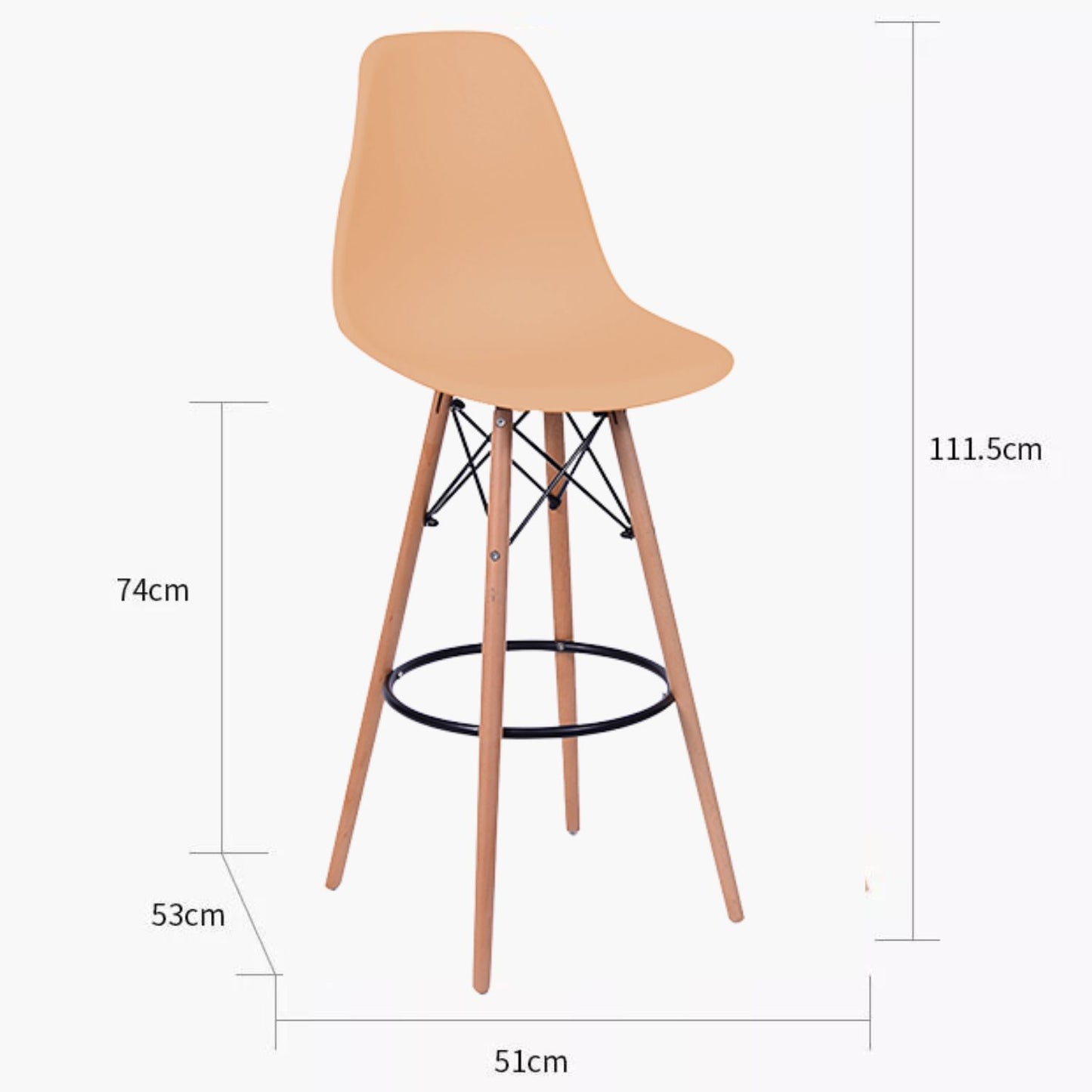 Set x2 Silla de Barra Eames Mandarina