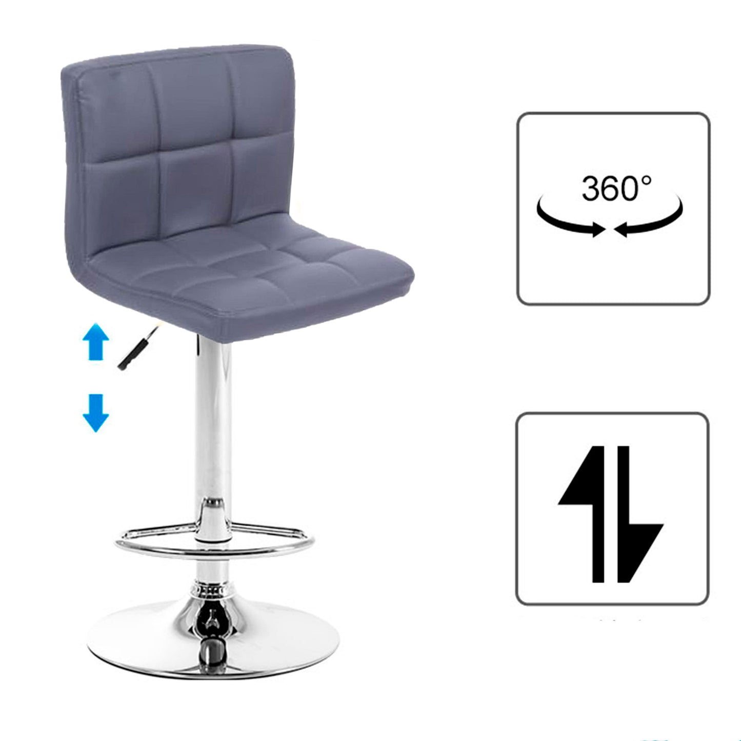 Set x2 Silla de Barra Leo Gris