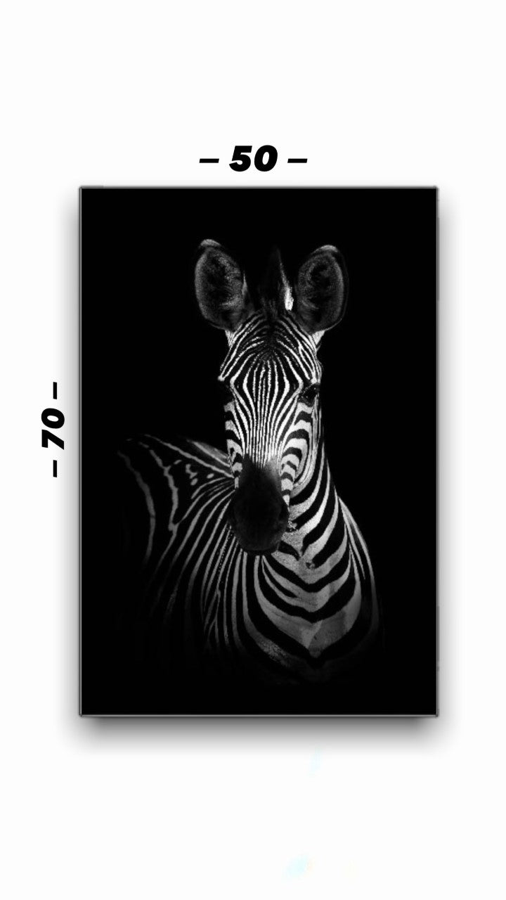 Cuadro en MDF tipo Marmol Zebra Black 70x50x5