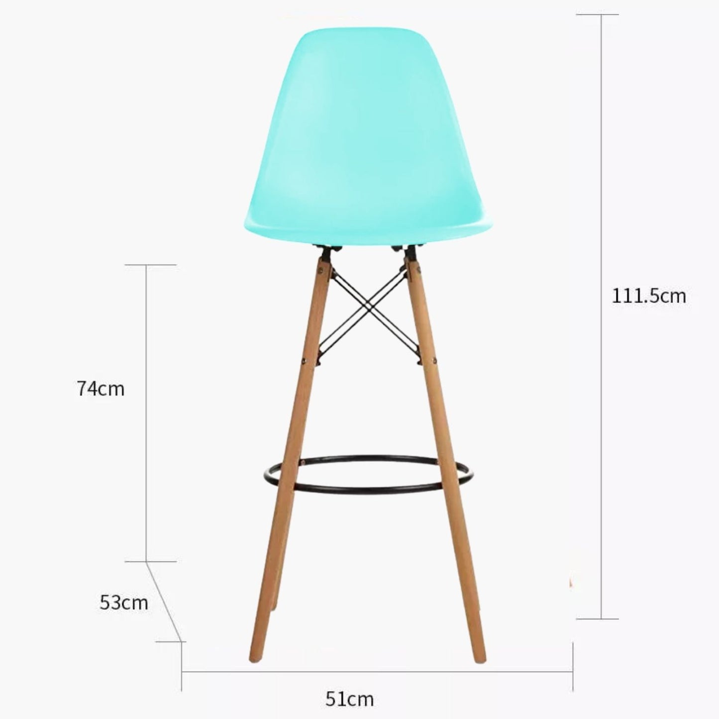 Set x2 Silla de Barra Eames Verde Menta