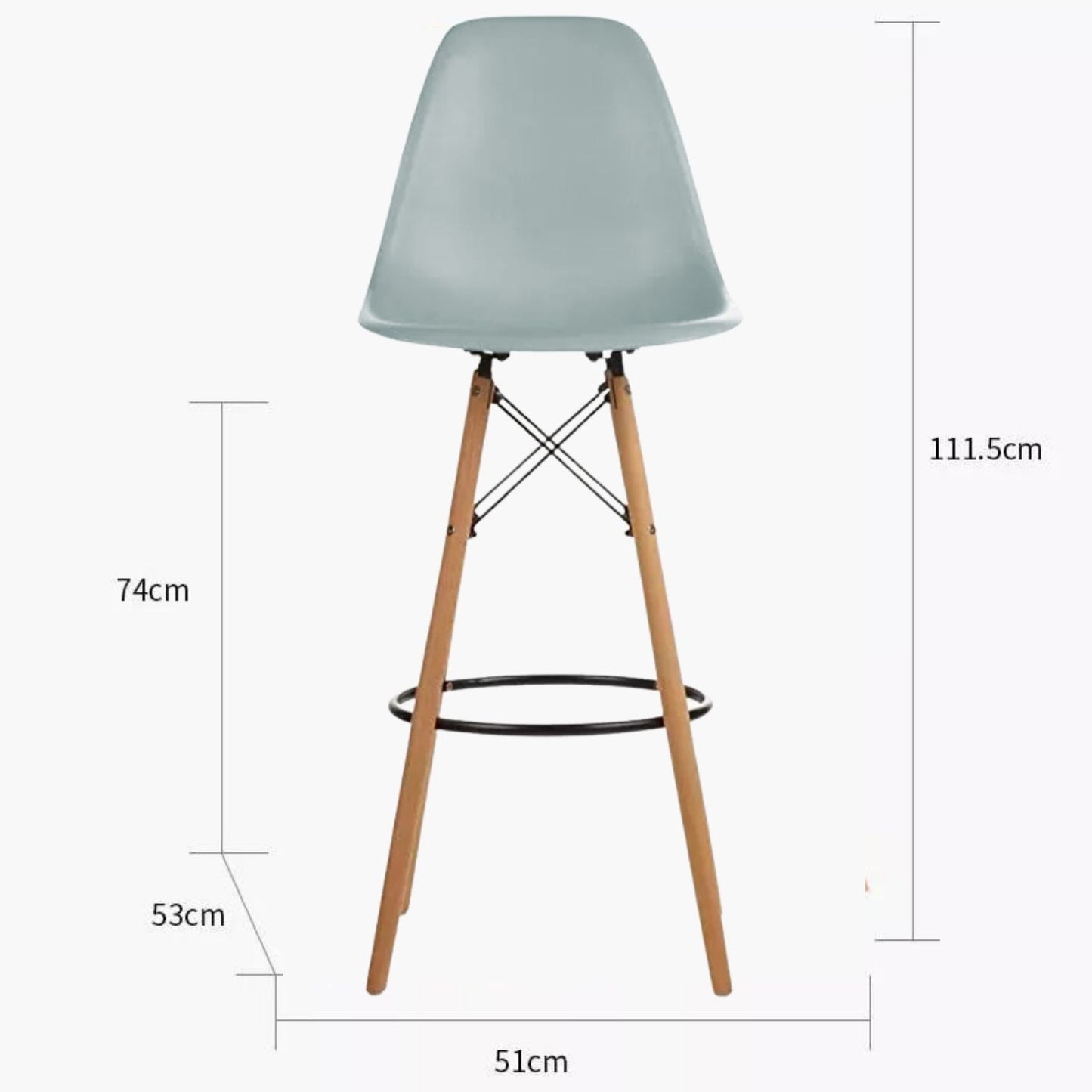 Set x2 Silla de Barra Eames Gris
