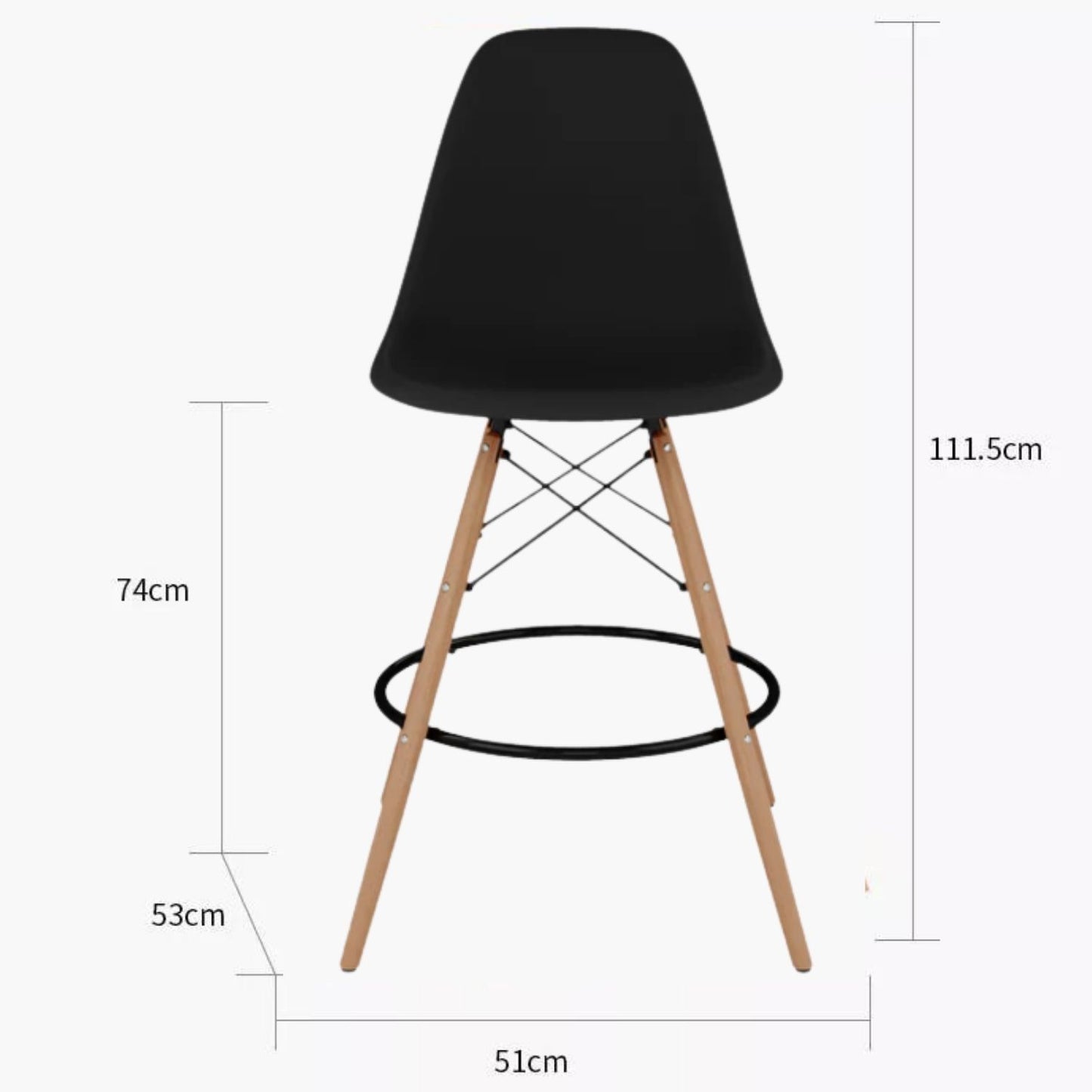 Set x2 Silla de Barra Eames Negro