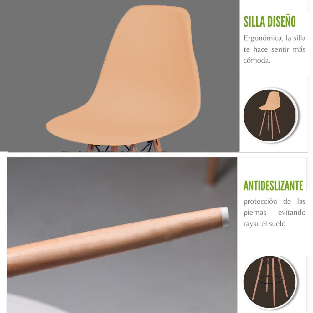 Set x2 Silla de Barra Eames Mandarina