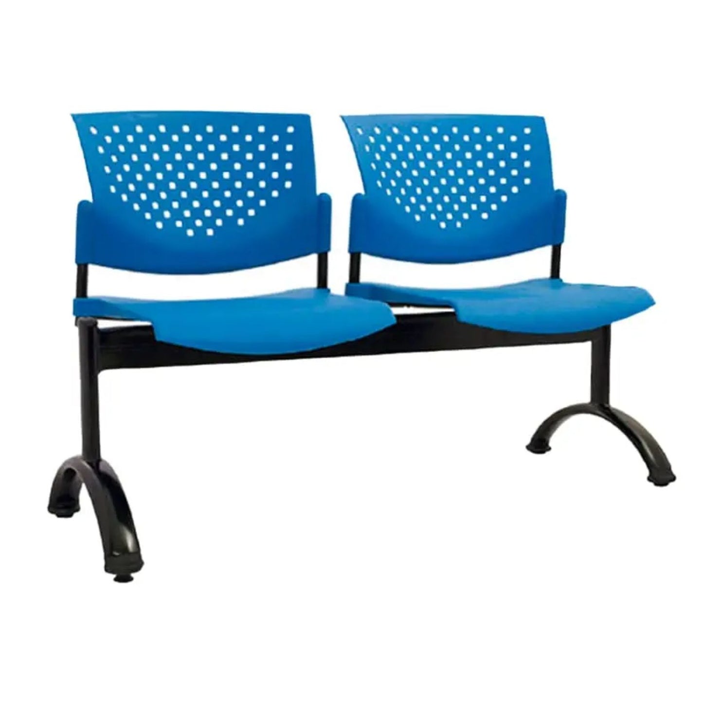 Silla Tandem 2 Puestos Base Negra FLY Azul
