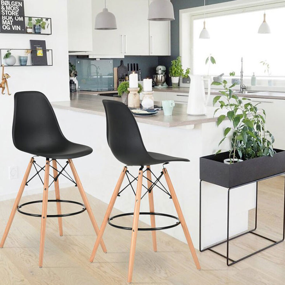 Set x2 Silla de Barra Eames Negro