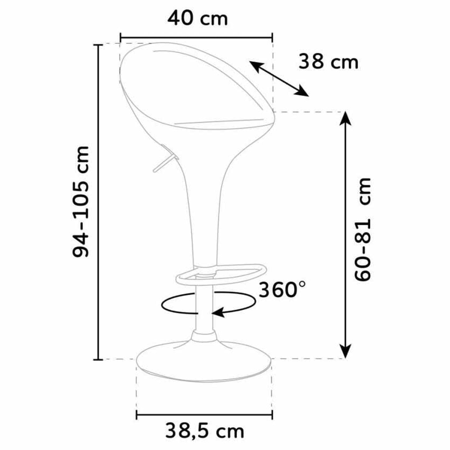 Set x2 Silla de Barra Arkor Blanco