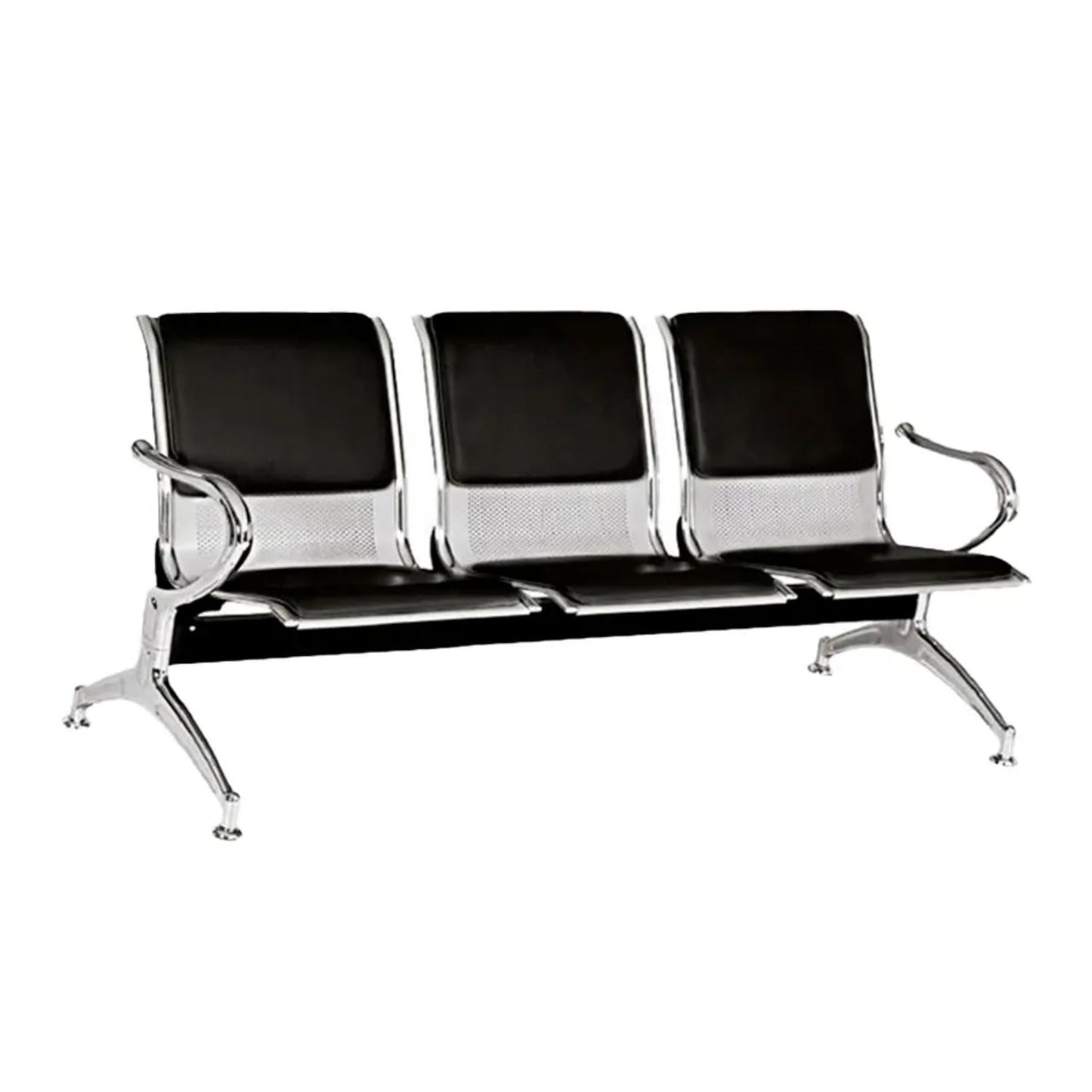 Silla Tandem 3 Puesto Tapizado Negro