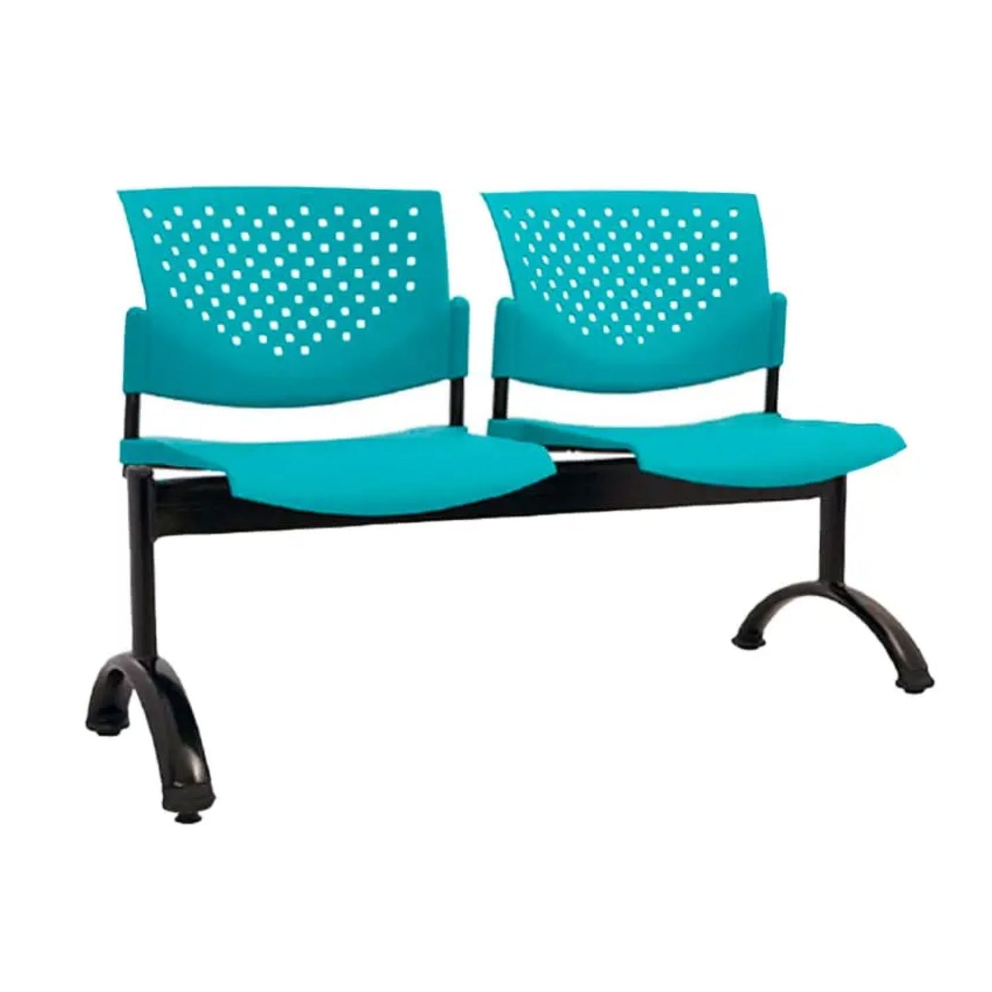 Silla Tandem 2 Puestos Base Negra FLY Verde
