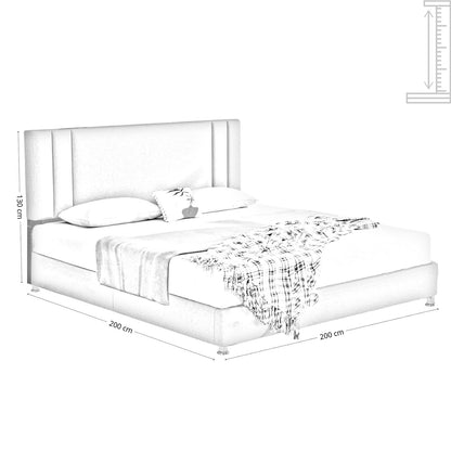 Base Cama con Espaldar + Colchon King Lupe 200x200x130 verde