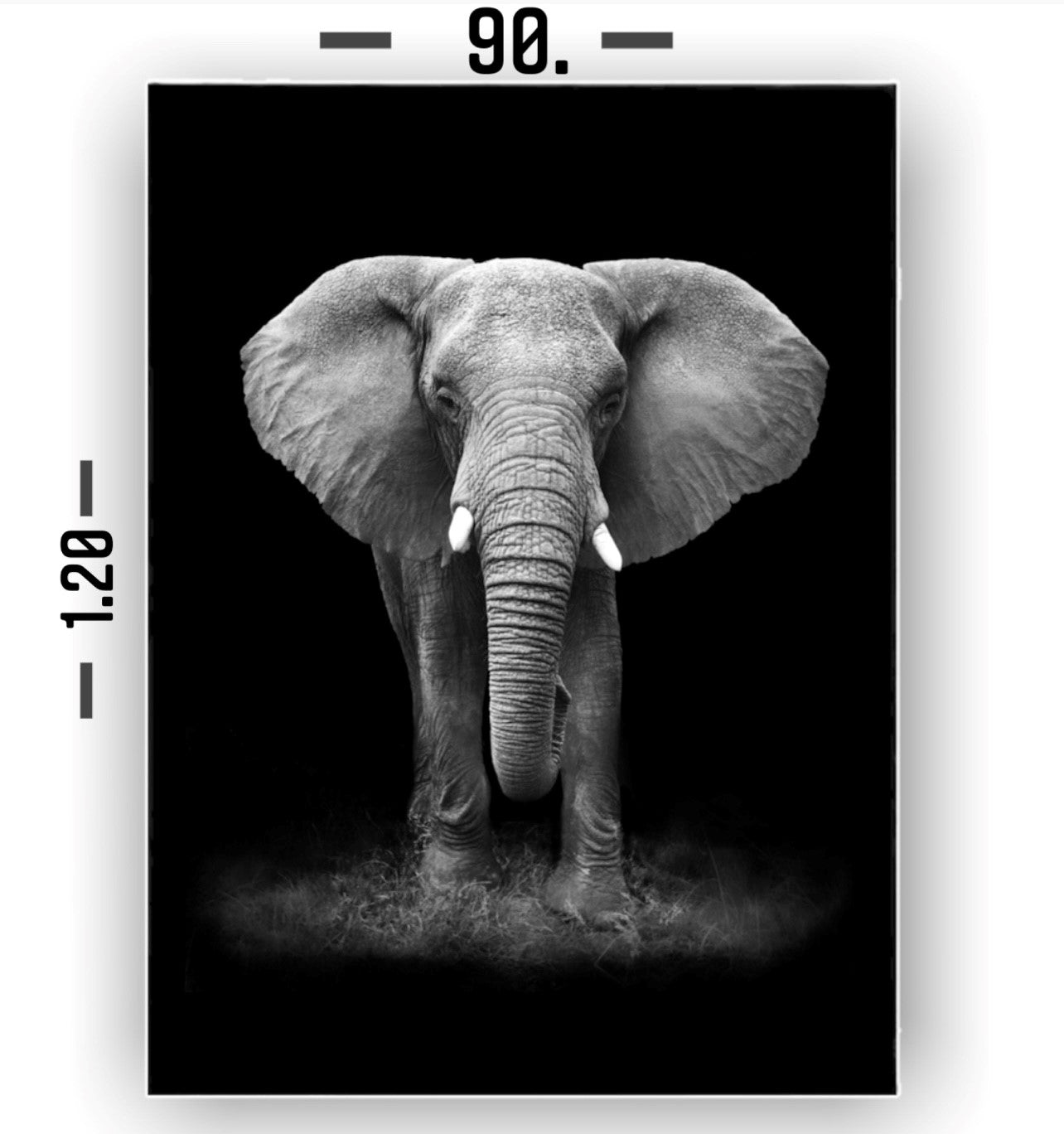 Cuadro en MDF tipo Marmol Elefante Black 120x90x5