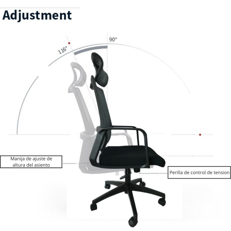 Silla De Oficina Ergonomica Gris