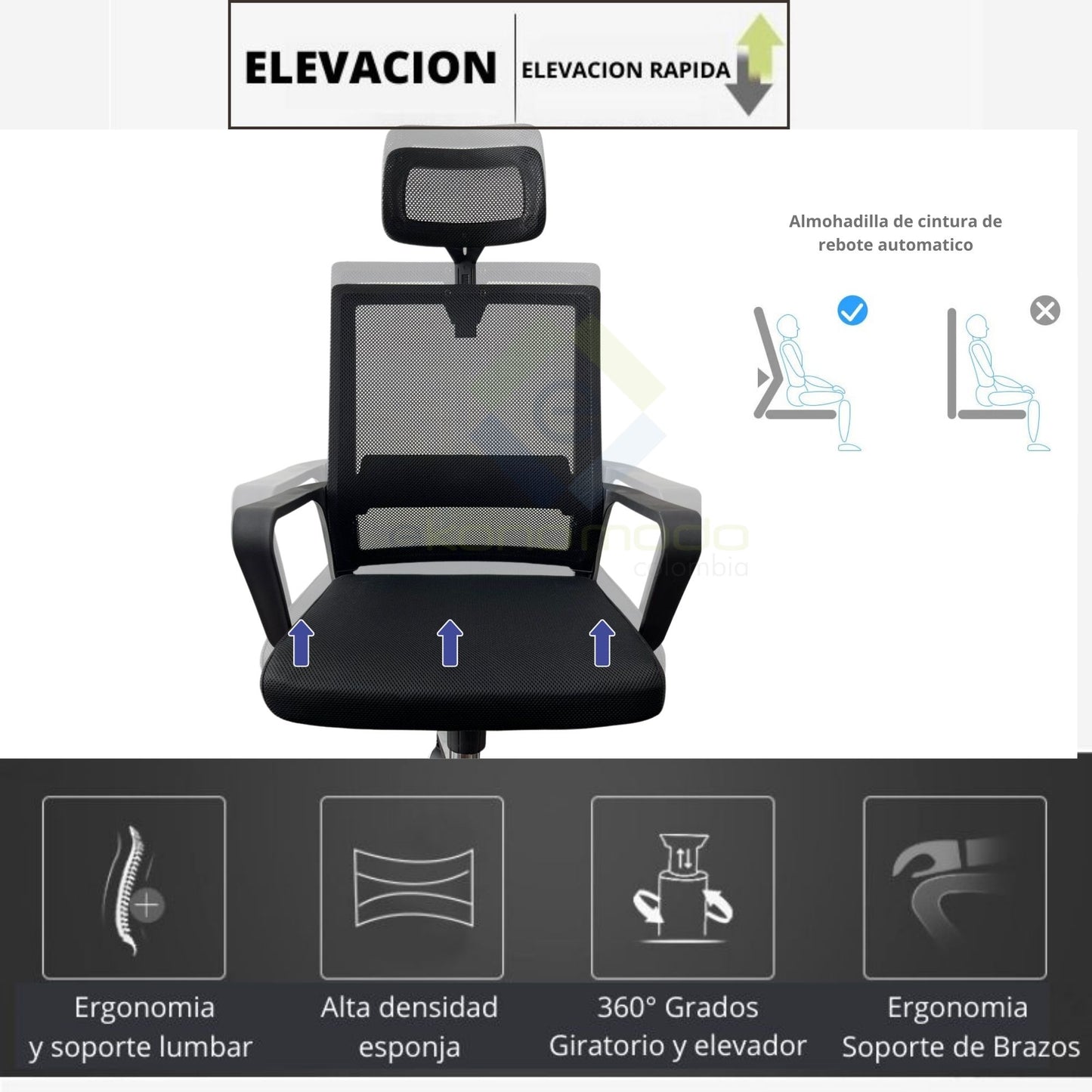 Silla De Oficina Hita Negro
