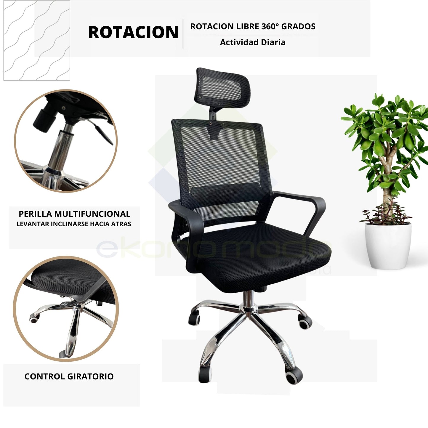 Silla De Oficina Hita Negro