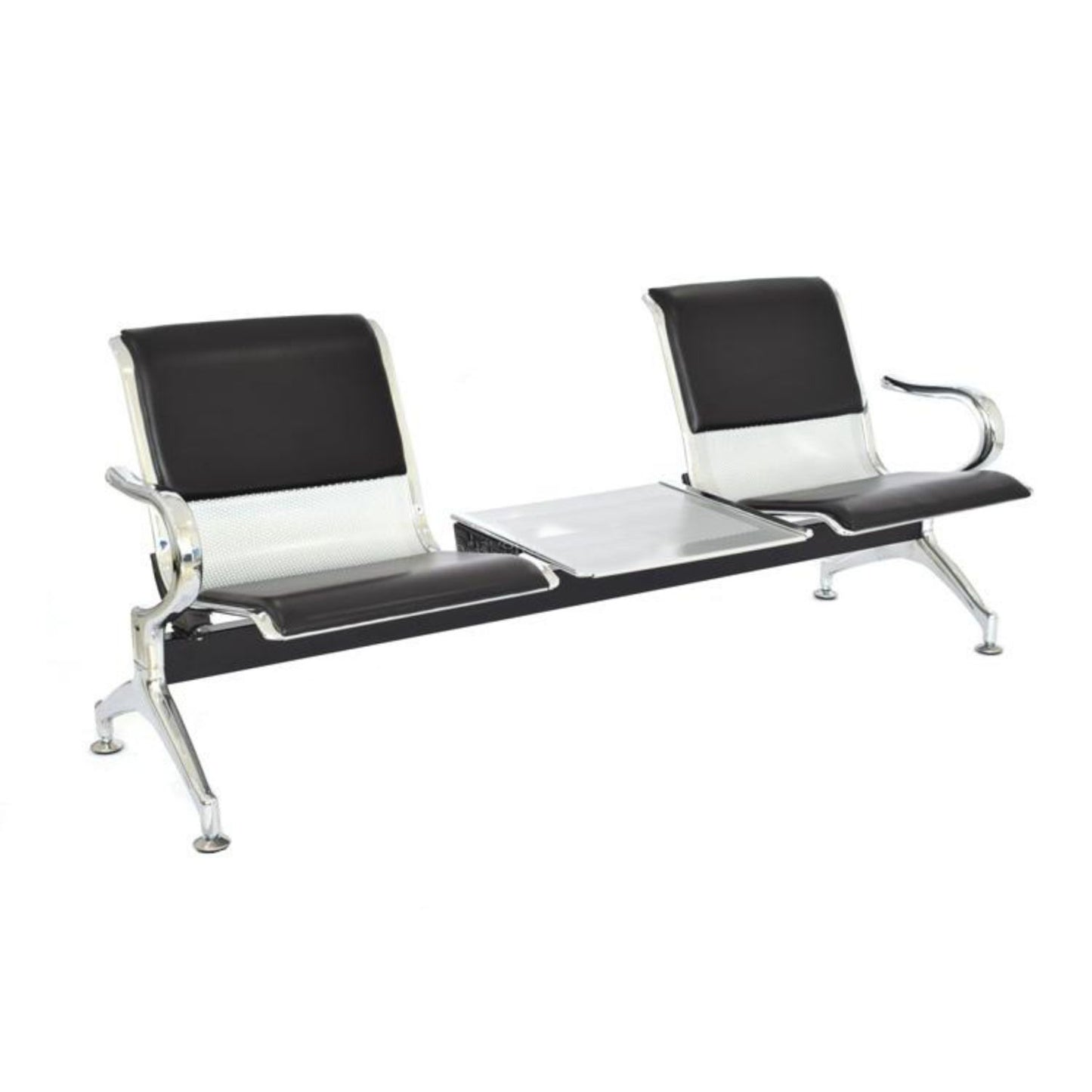 Silla Tandem 2X1 Mesa Tapizado Negro