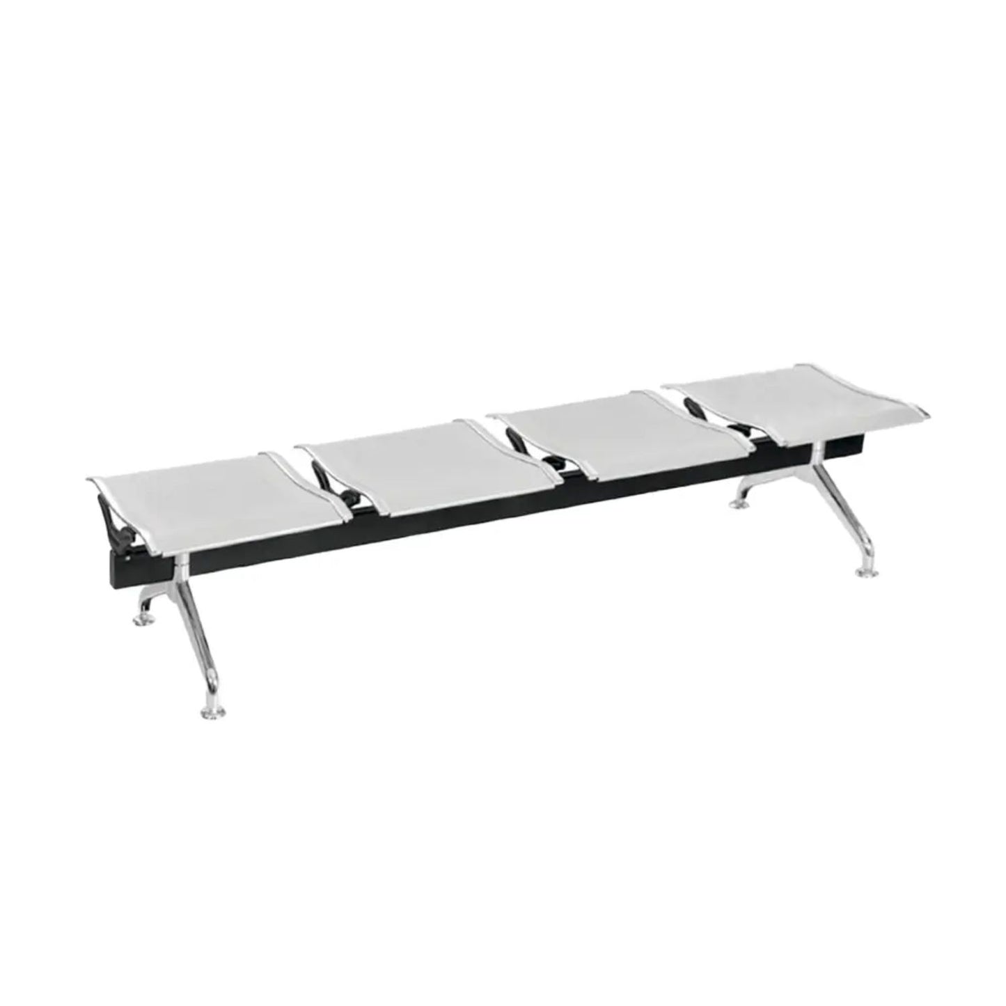 Silla Tandem 4 Puestos Gris Sin espaldar Gris