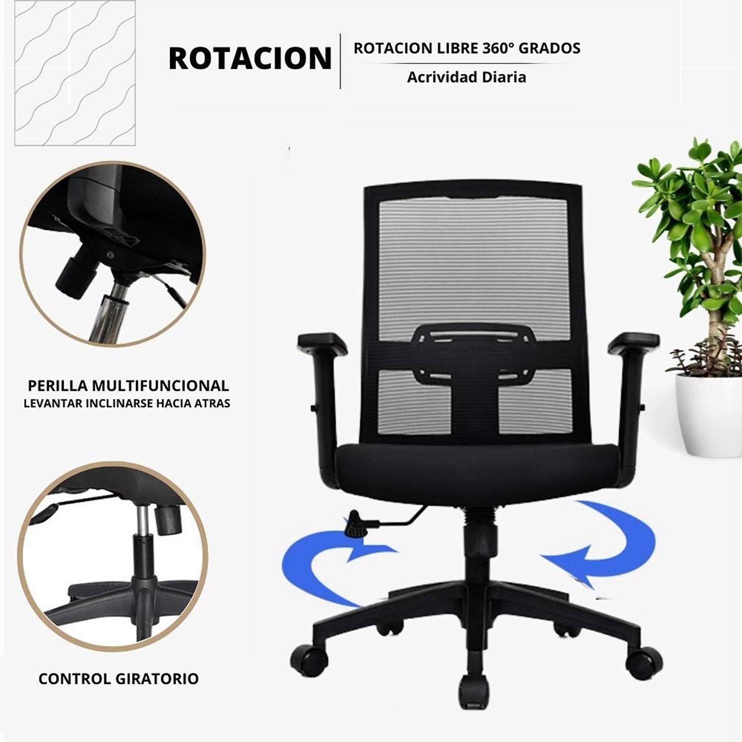 Silla De Oficina Monik Gerente Negro