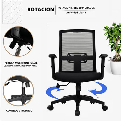 Silla De Oficina Monik Gerente Negro