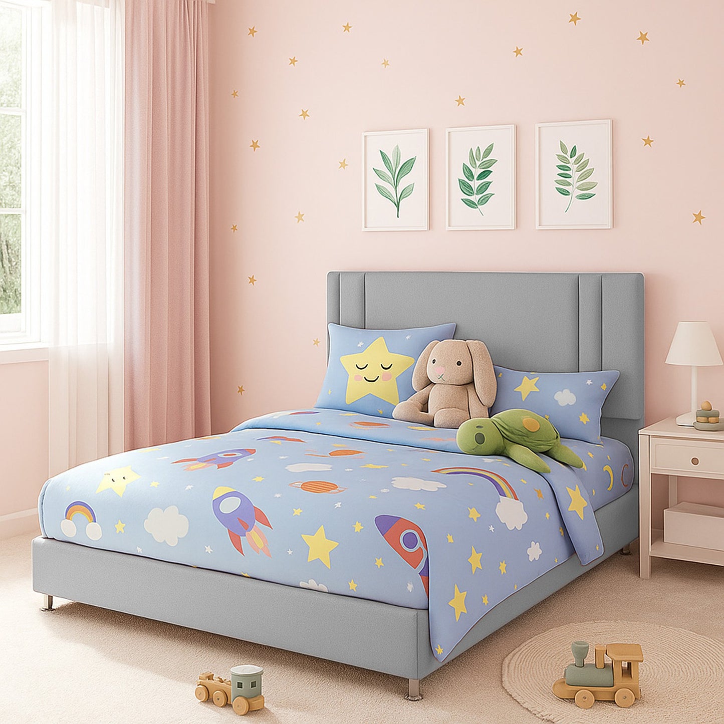 Base Cama Nido con Espaldar Semidoble Infantil Lupe gris