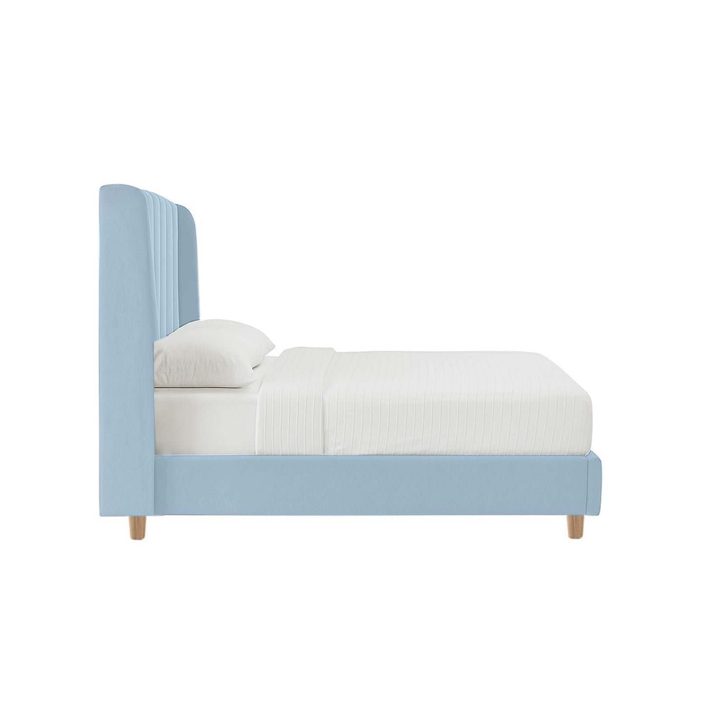 Base Cama con Espaldar Sencillo Infantil Bony 100x190x115 azul cielo