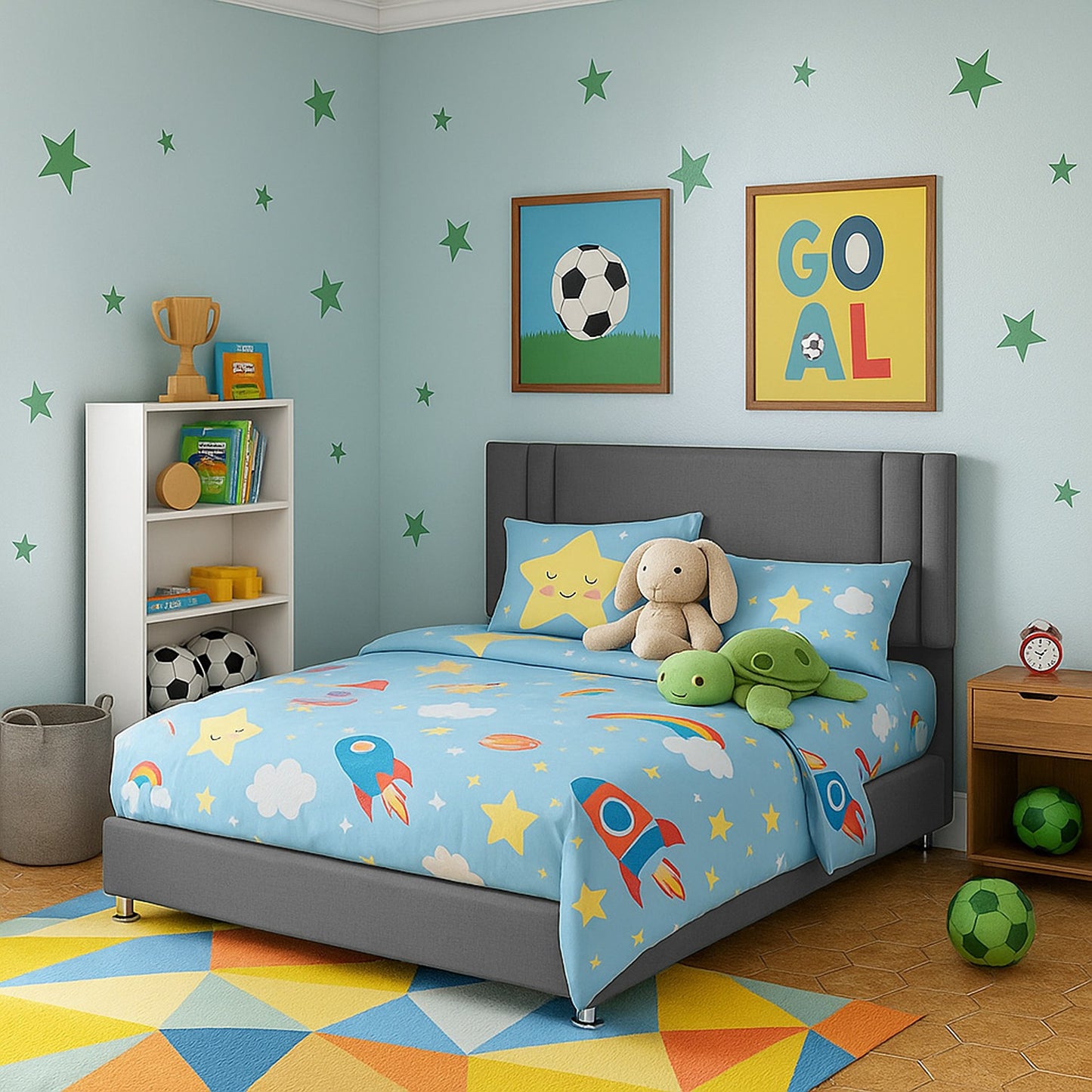 Base Cama Nido con Espaldar Sencillo Infantil Lupe gris plomo