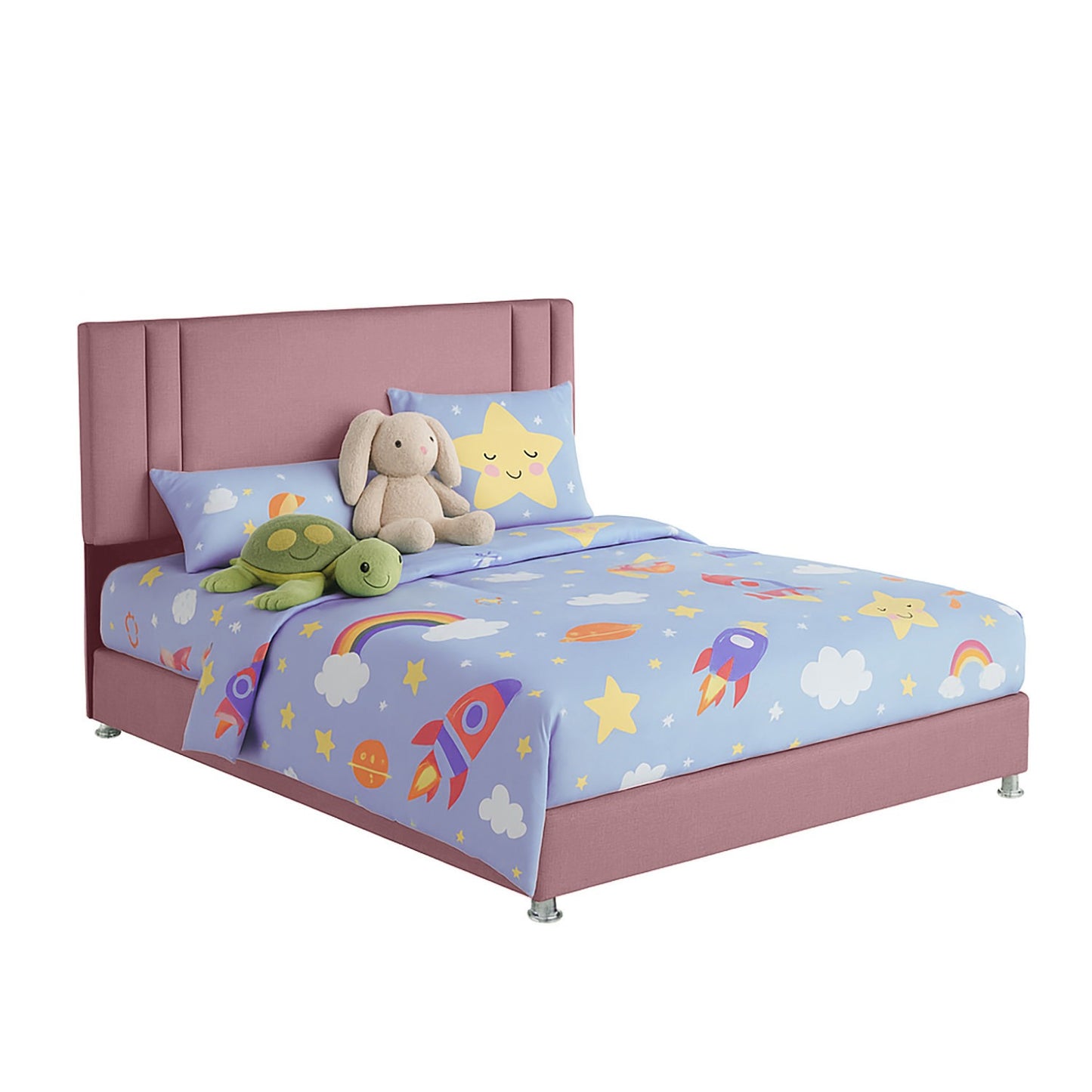 Base Cama Nido con Espaldar Semidoble Infantil Lupe rosado