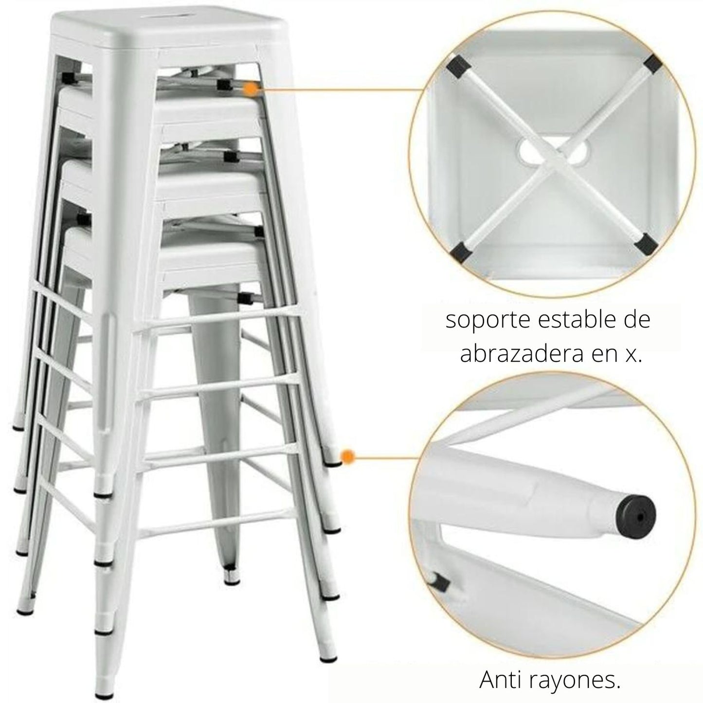 Silla de Barra True Blanco