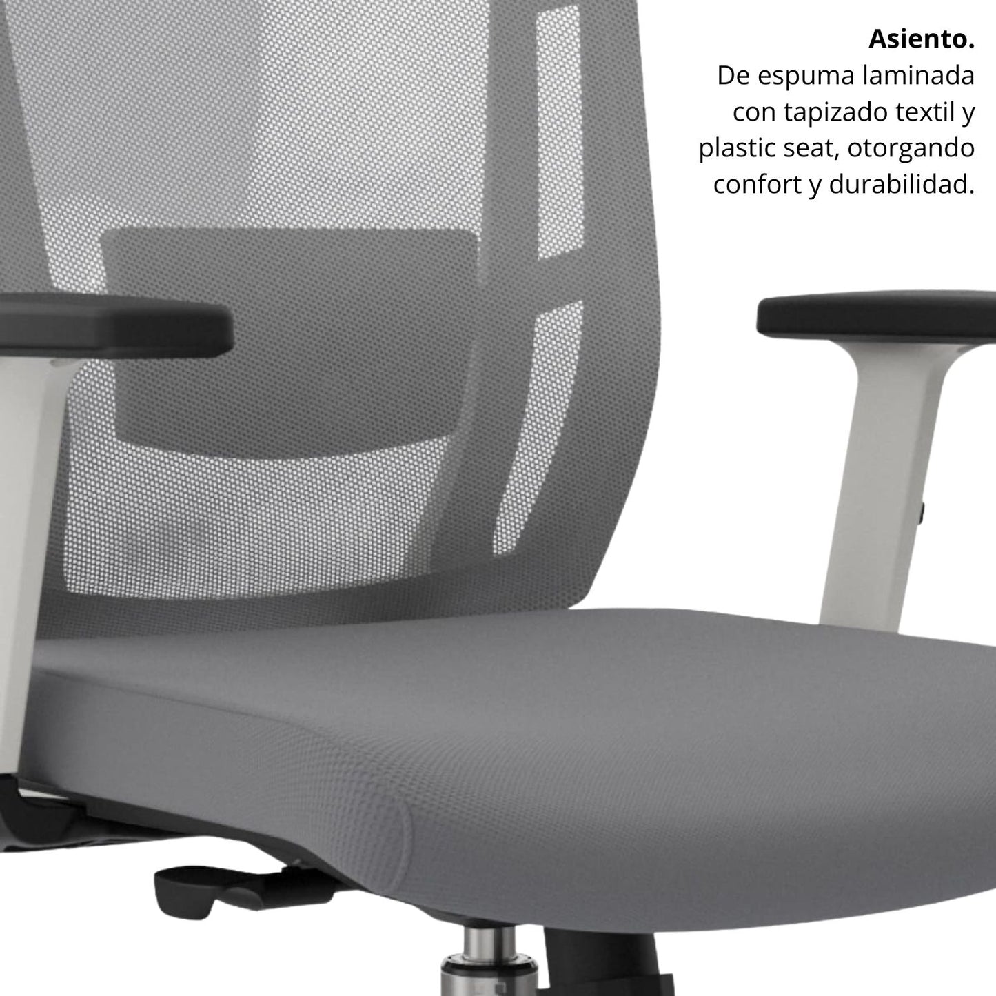 Silla De Oficina Italiana Cuba Presidente 114X48X32 Gris