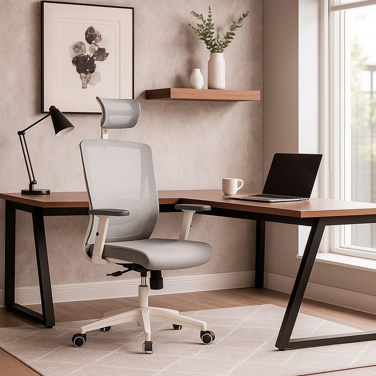 Silla De Oficina Italiana Cuba Presidente 114X48X32 Gris