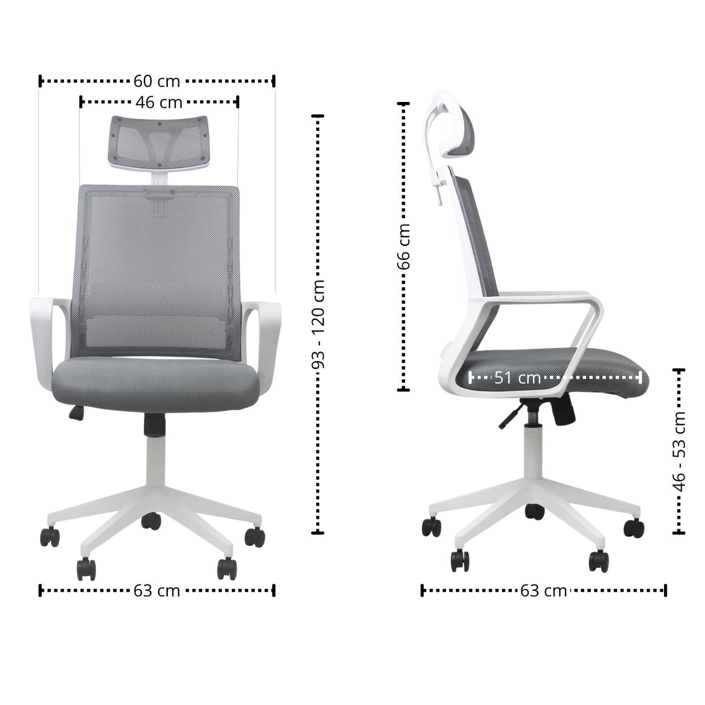 Silla De Oficina Presidente Stolk Gris 115X63X51