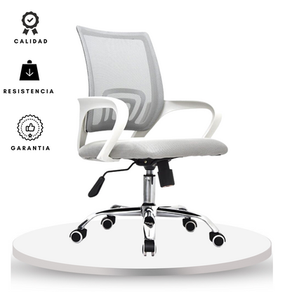Silla De Oficina Colors Premium Gris Blanco