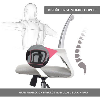 Silla De Oficina Colors Premium Gris Blanco