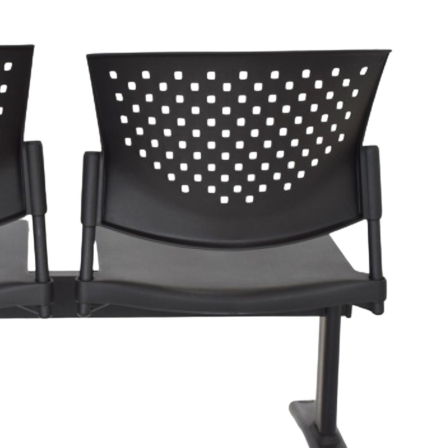 Silla Tandem 2 Puestos Base Negra FLY Negro