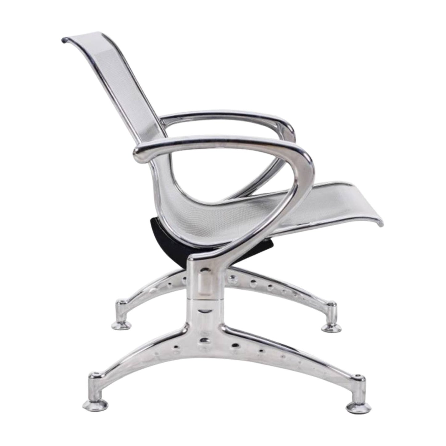 Silla Tandem 1 Puesto Cromado Rojo